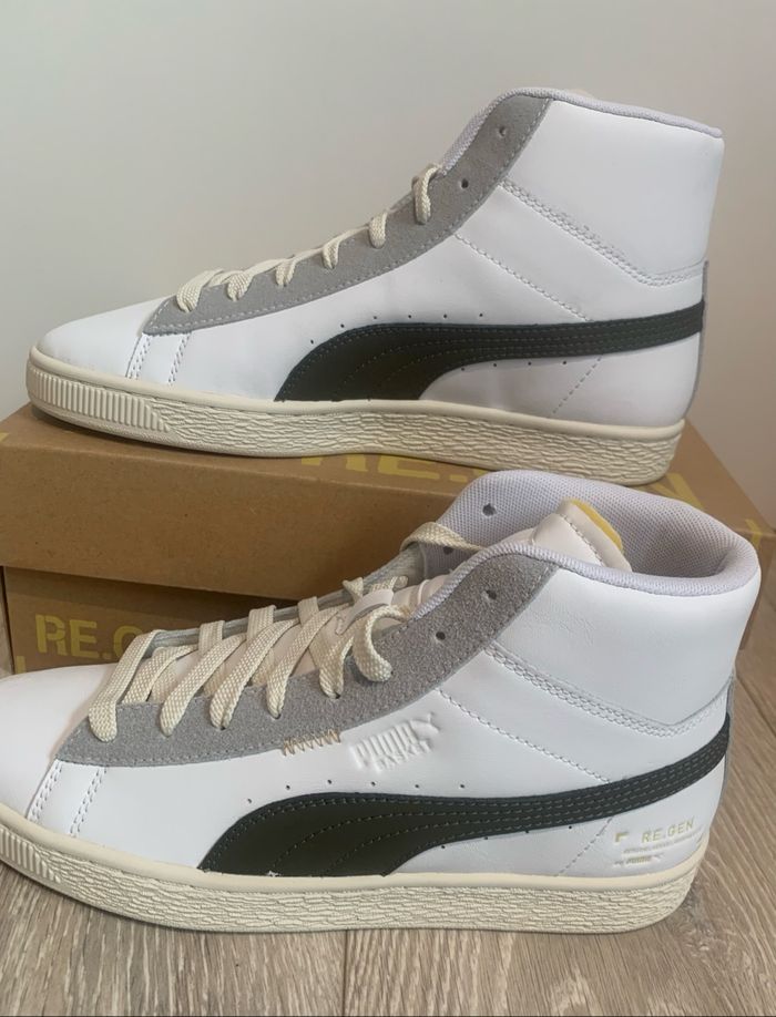 Baskets Puma RE.GEN montantes neuves 38.5 blanc gris unisexe boîte cuir” - photo numéro 7