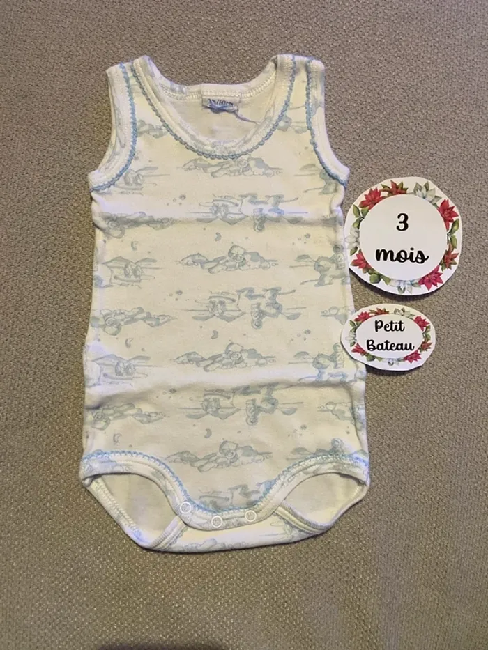 Body petit bateau 3 mois sans manches marcel
