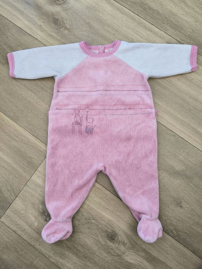 Pyjama en velours fille Petit Bateau 1 mois