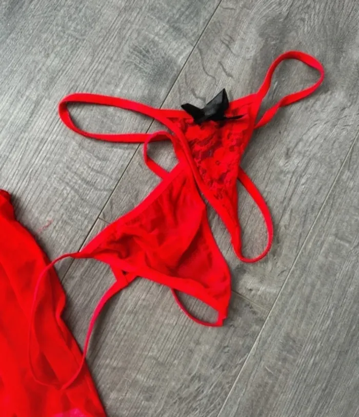 Nuisette rouge dentelle femme M ou 38 - photo numéro 5
