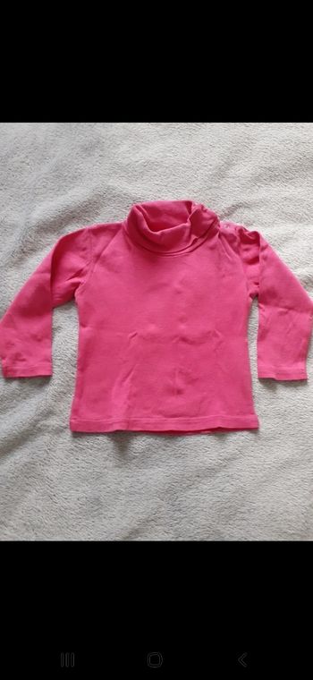 Sous pull fille rose 18 mois col montant