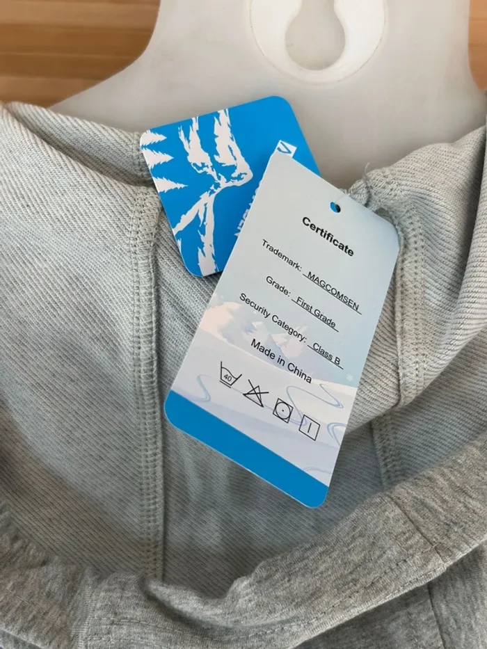 Chemise-veste en flanelle à capuche pour homme taille S Bleu gris et blanc - photo numéro 7