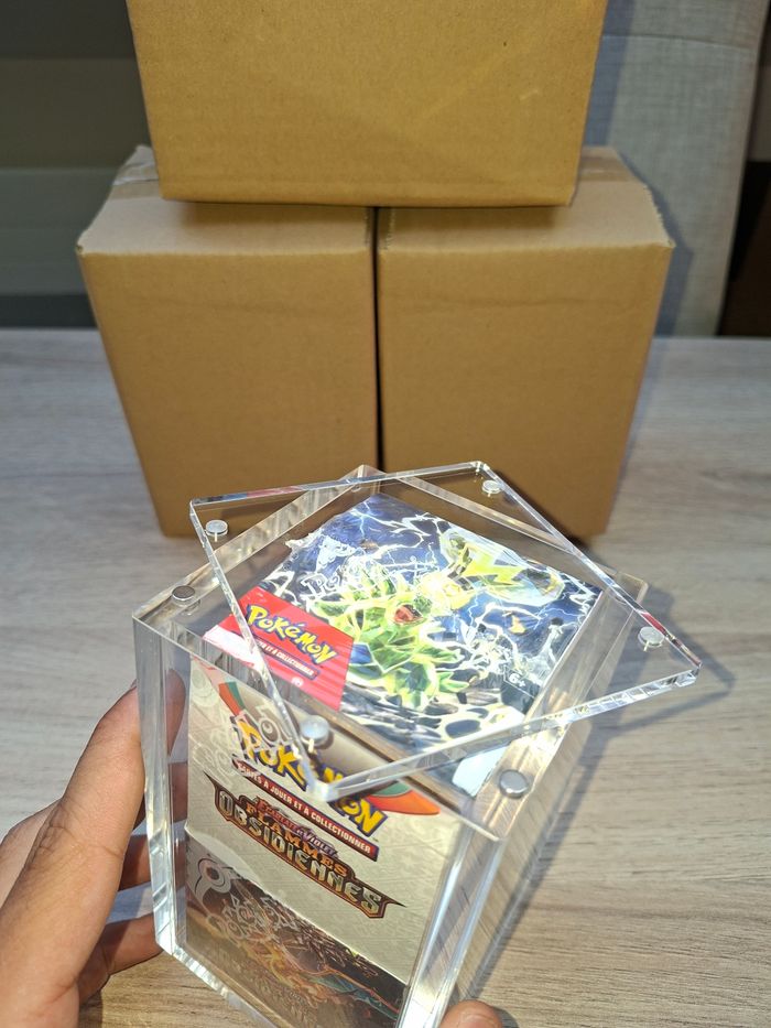 Lot de 3 protections acrylique demi display Pokémon aimantée épaisse 8mm de qualité premium - photo numéro 5