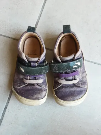 Chaussures cuir violet barefoot P. 24