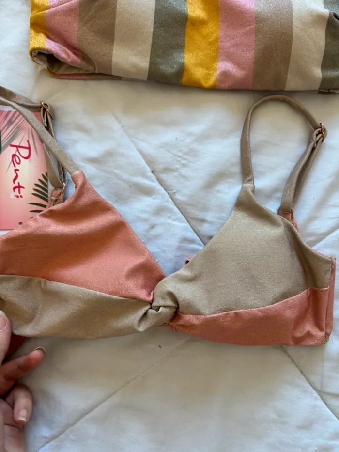 Lot 4 maillots de bain bikini haut et bas multicolore fluo pailleté fleurie Penti taille XS/34 neuf - photo numéro 11