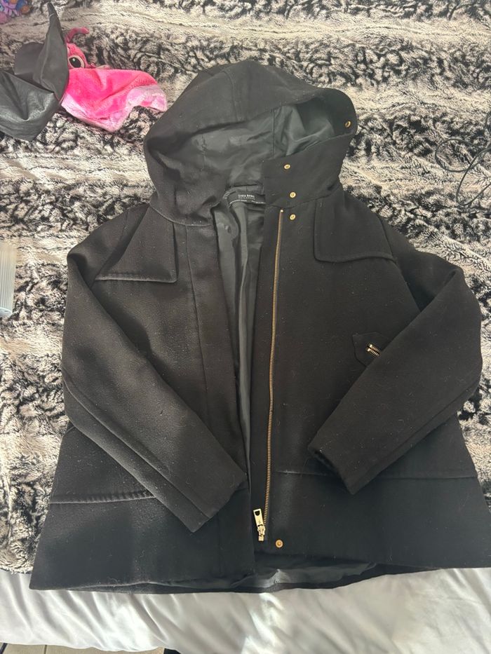 manteau noir zara