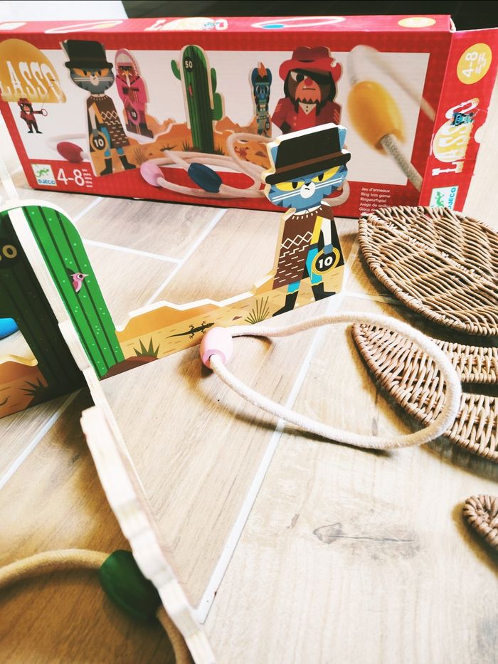 🤠Jeu dextérité Western avec anneaux/ lassos en bois marque Djeco - photo numéro 2