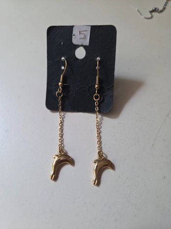 Boucles d oreilles acier inoxydable dauphin  hibs