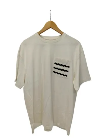 Tshirt blanc cassé à poche avec motifs ondulés noirs - CMT Atelier - Taille L - Neuf A349