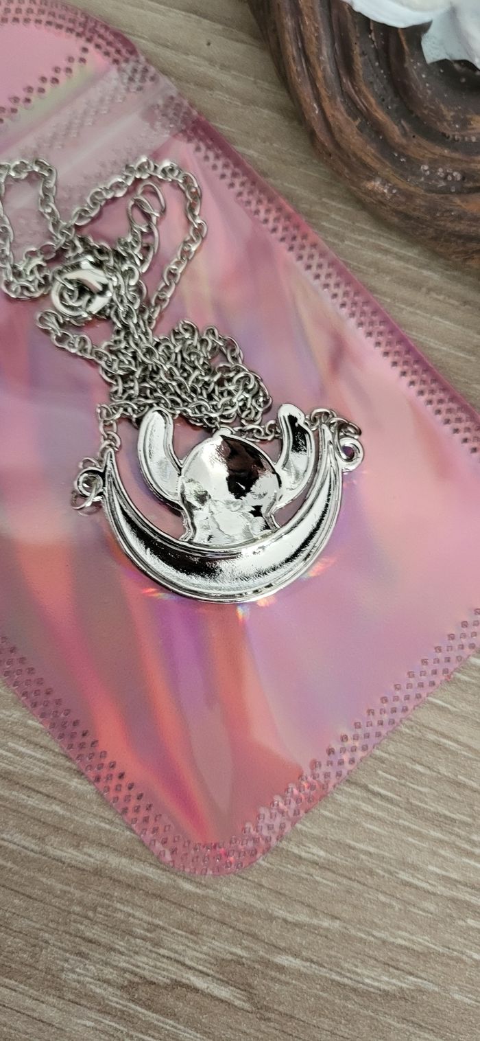 Collier Lune Stitch Acier - photo numéro 4