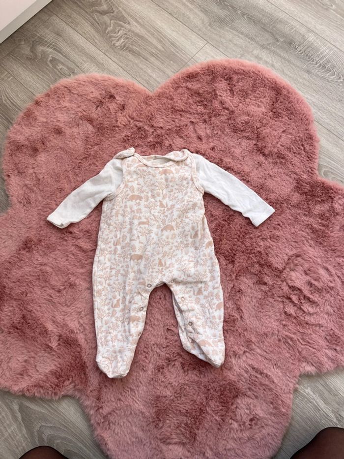 Ensemble bébé fille salopette et bodie 3 mois