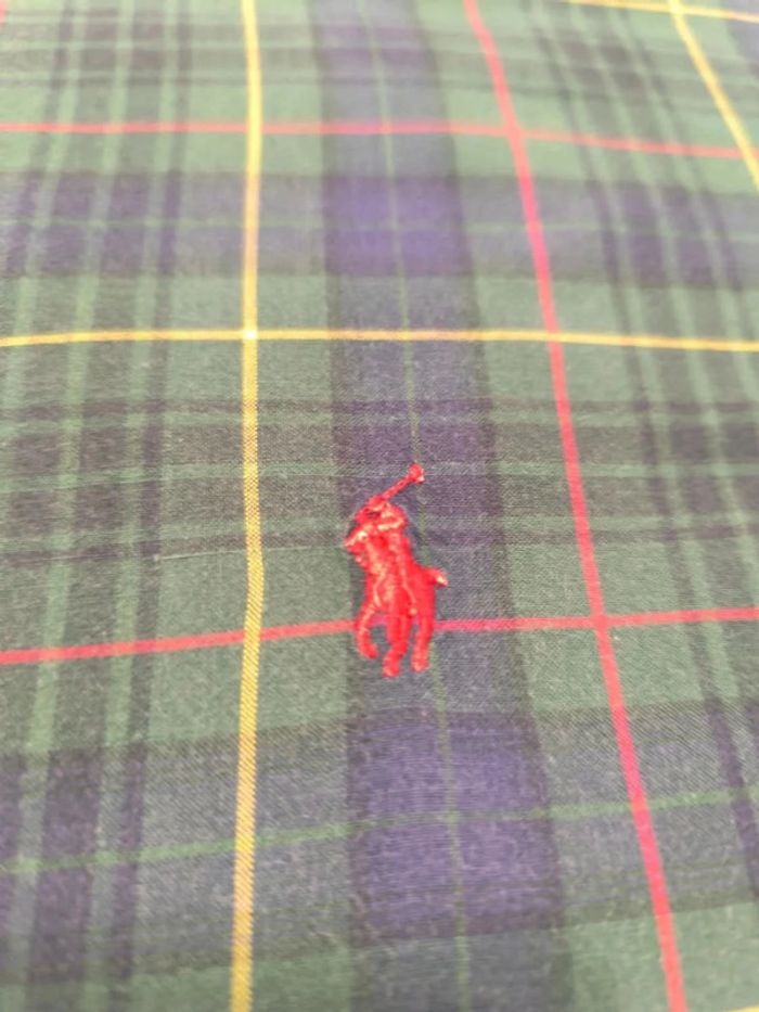 Chemisette à carreaux - Ralph Lauren - Classic Fit - Logo brodé rouge - Vert, bleu - Taille XXXL - photo numéro 6