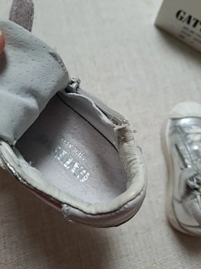Chaussures en cuir argenté Gattino 21 - photo numéro 6
