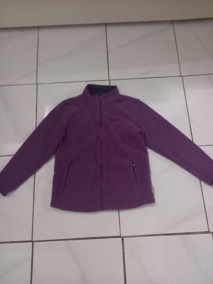 Gilet polaire fille taille 10 ans couleur mauve 2 poches a fermeture - photo numéro 4