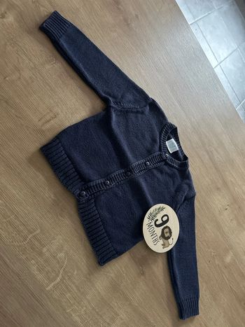 Gilet bleu marine à bouton ZY