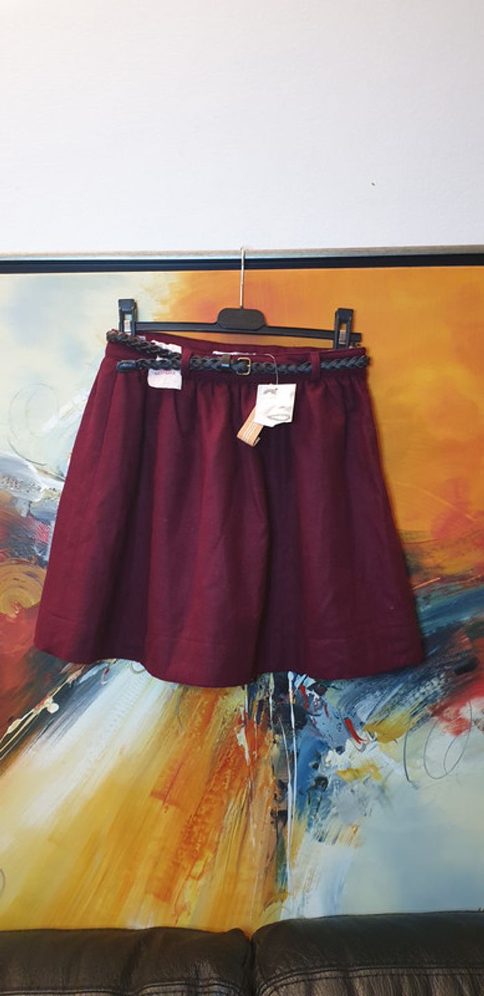 Jupe evasée taille 12 ans réglables , cognac