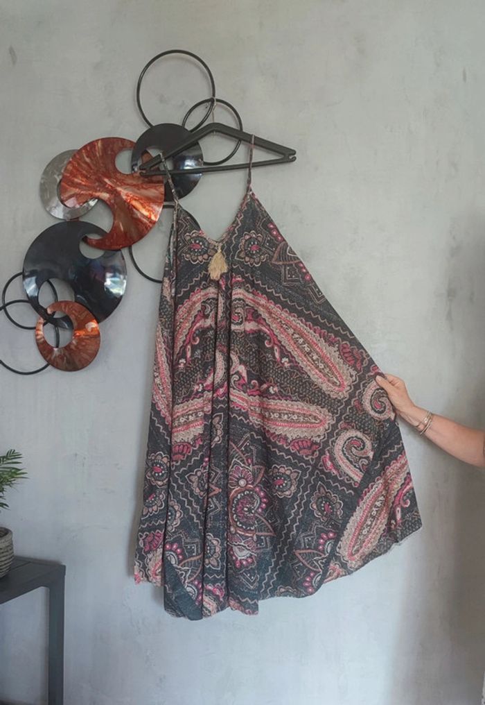 Robe bohème longue motif cachemire