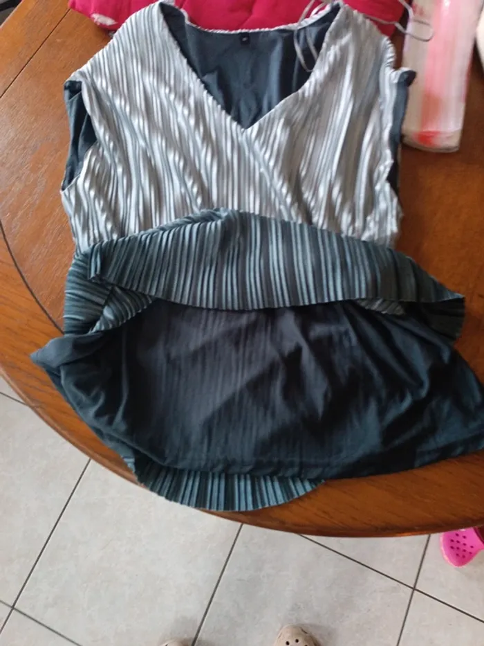 Blouse plissée dégradé de gris 40 - photo numéro 6