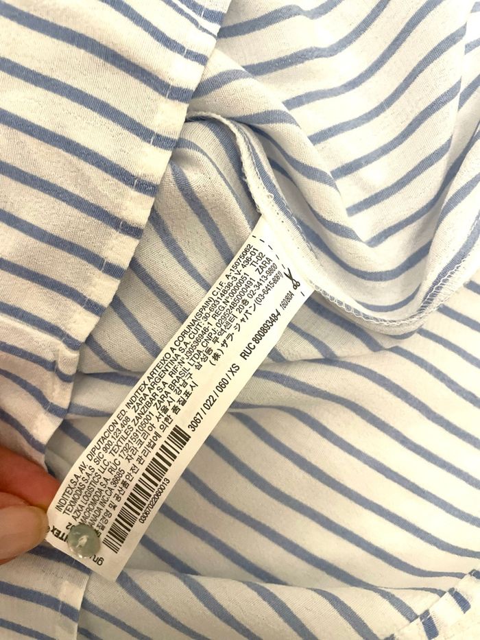 Haut blouse à rayure bleu et blanc Zara - photo numéro 6