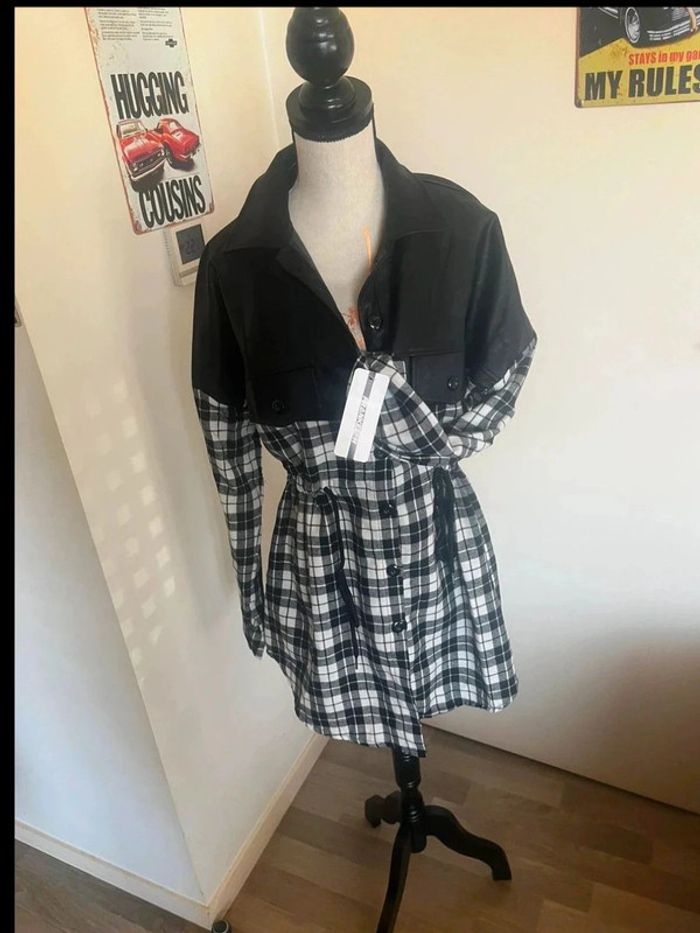 Très belle chemise tunique blouse simili cuir taille unique neuf - photo numéro 2
