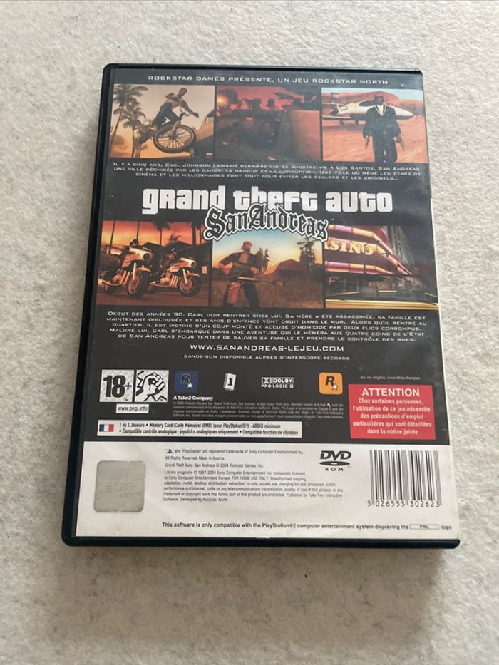 Grand Theft Auto San Andreas Jeu PS2 Complet FR - photo numéro 3