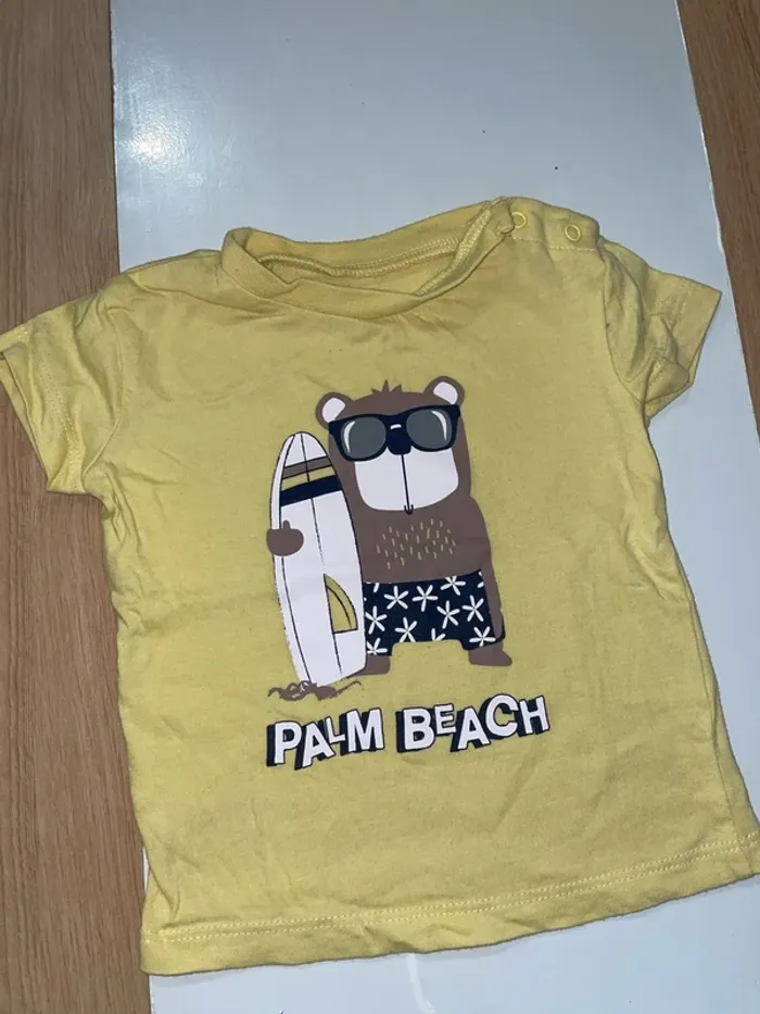 T-shirt manche courte - Motif Ours - 4/6 mois