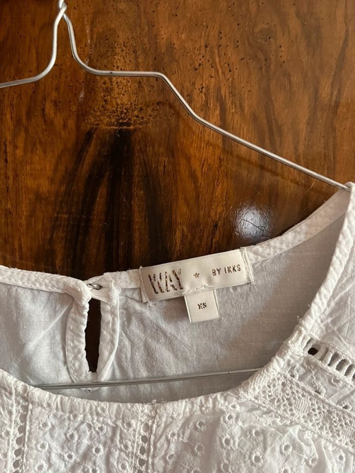 Blouse manches courtes broderie anglaise XS IKKS - photo numéro 3