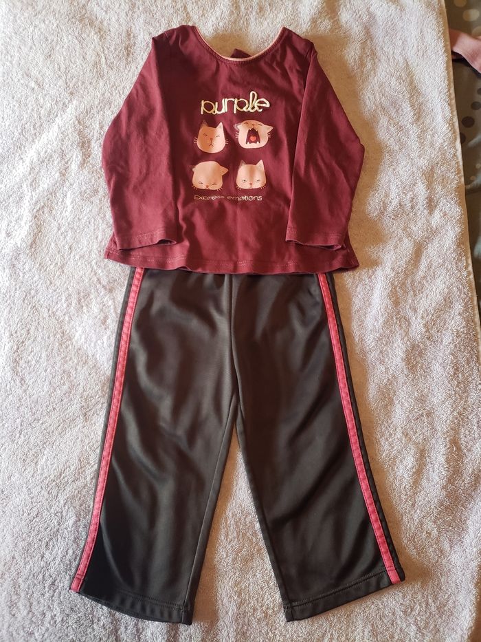 Ensemble tee shirt manche longue jogging