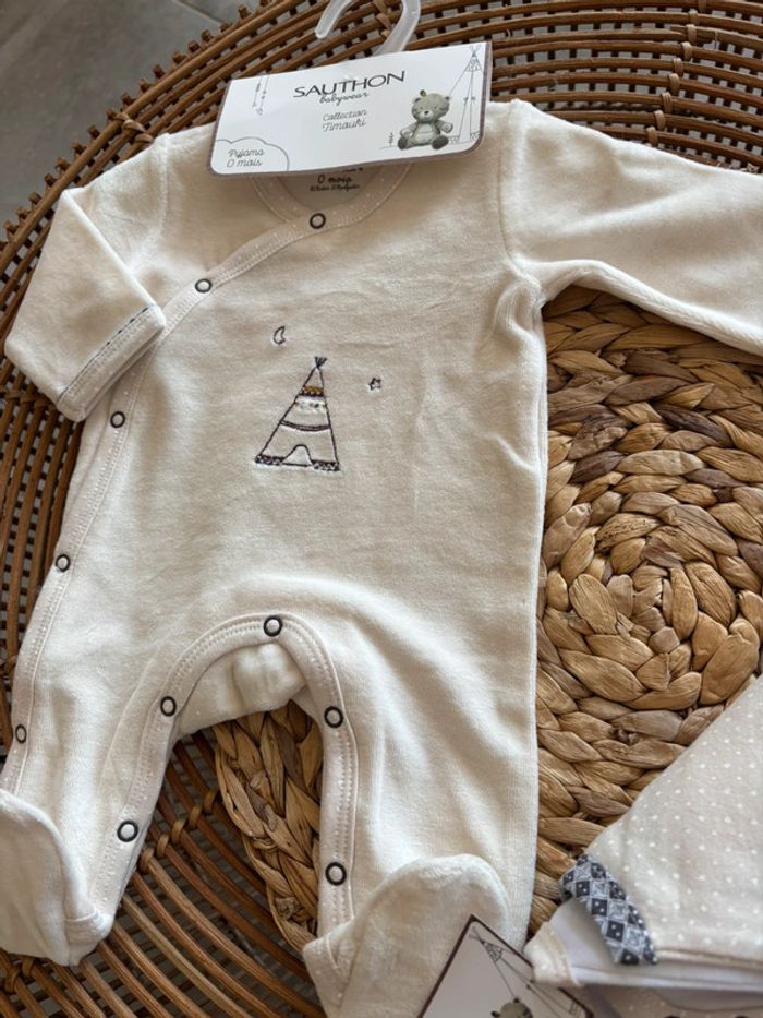 Ensemble, pyjama, body et bonnet taille naissance Sauthon - photo numéro 4