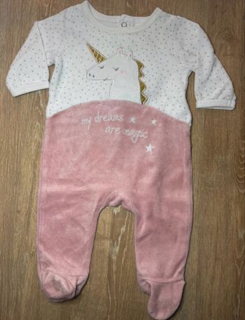 Pyjama licorne rose et blanc ,-