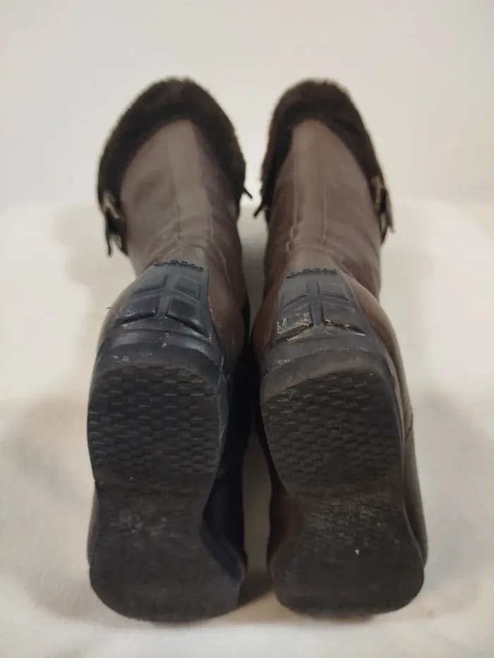 Bottes marron sans talon femme - Geox T 38 - photo numéro 13