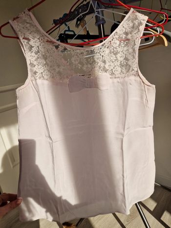 T-shirt Nafnaf rose pale dentelle  34