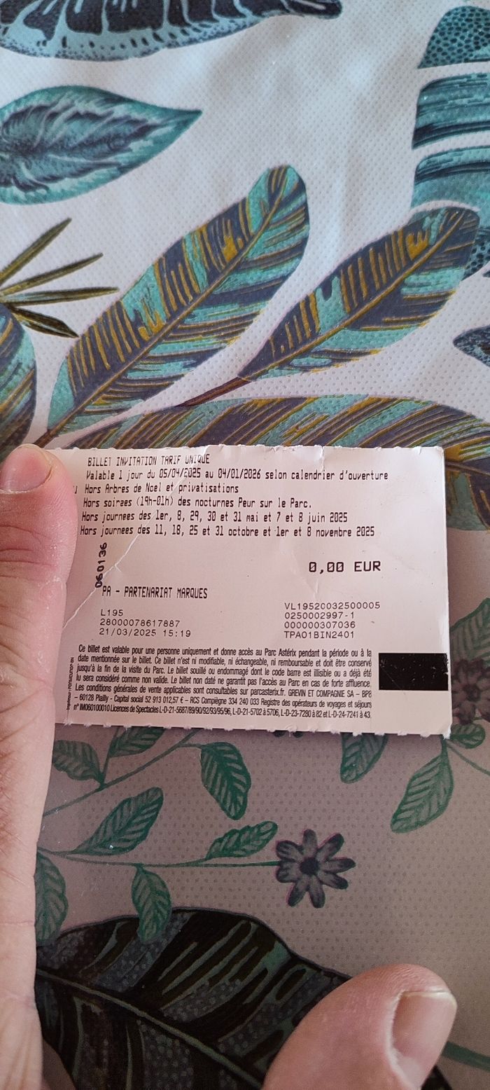 2 entrees  places pour parc Astérix - photo numéro 2