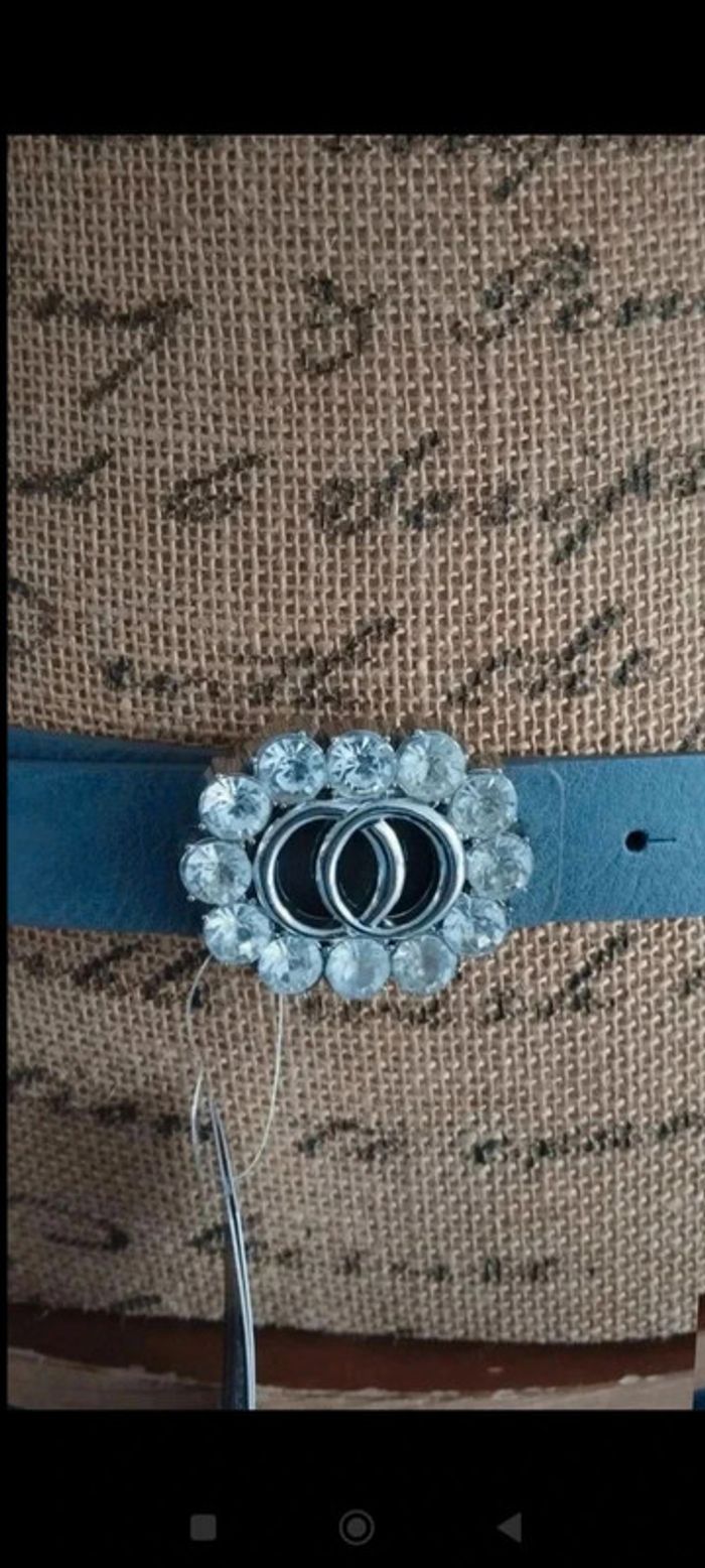 Ceinture grise boucle argenté 90 cm - photo numéro 2