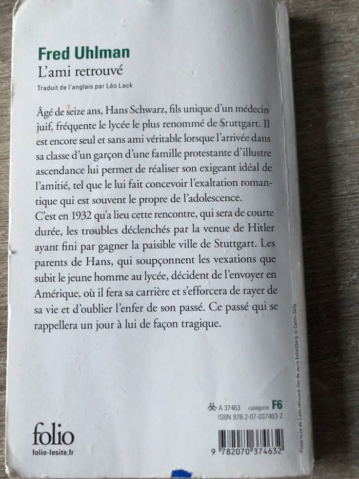 Livre fred uhlman - photo numéro 2