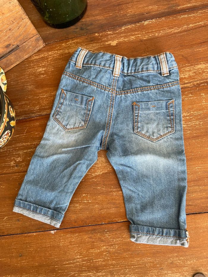 Jean bleu à pression kiabi 6 mois - photo numéro 3