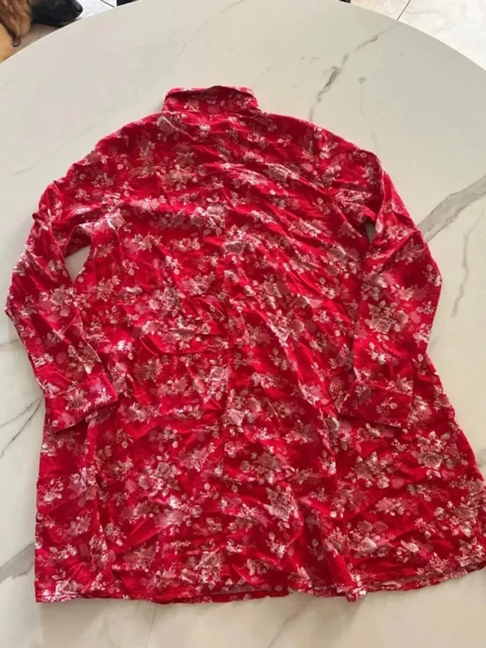 Robe-chemise rouge fleurie – Kiabi – Fille 10 ans - photo numéro 5