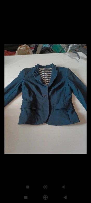 Veste   blazer femme cintrée ajustée Esprit taille 36 avec épaulette rétro vintage marinière