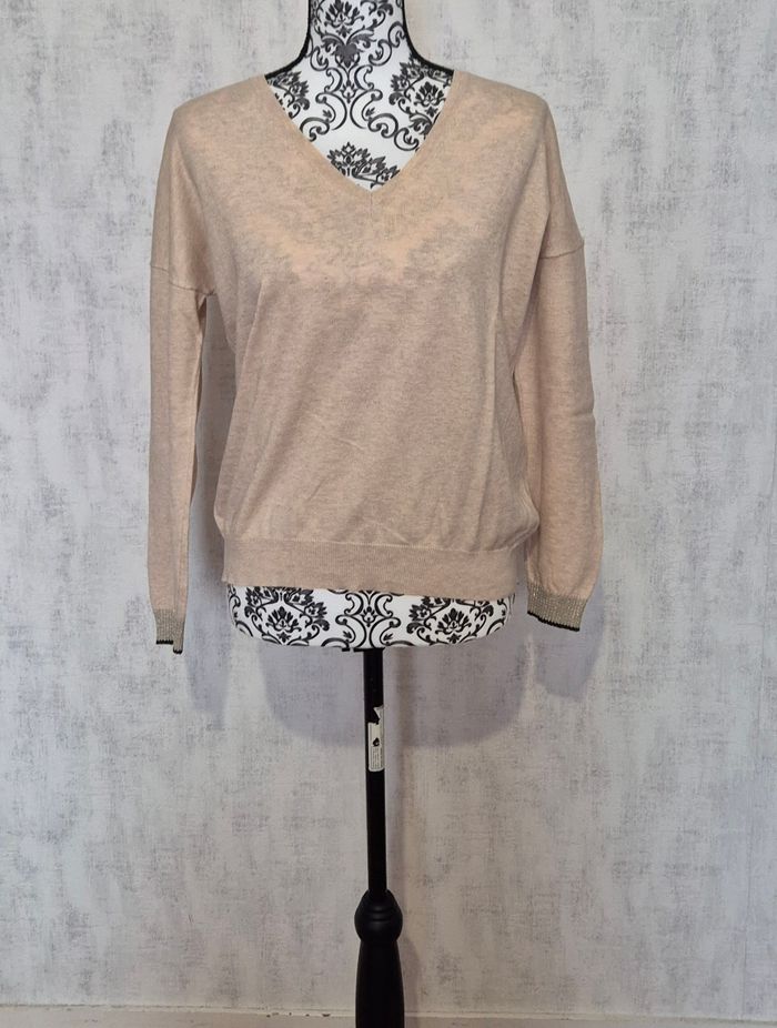 Pull femme Bellerose beige col V Taille 2 (38 / M)