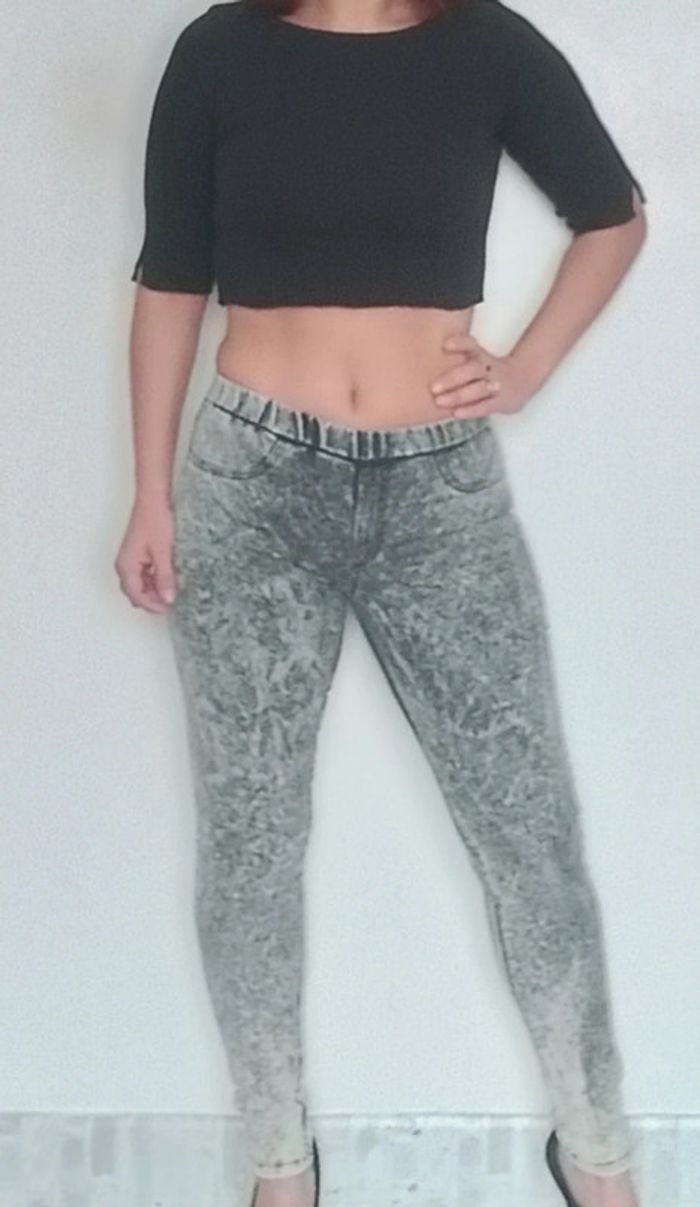 Leggings treggings effet jean taille 38/40 - photo numéro 2