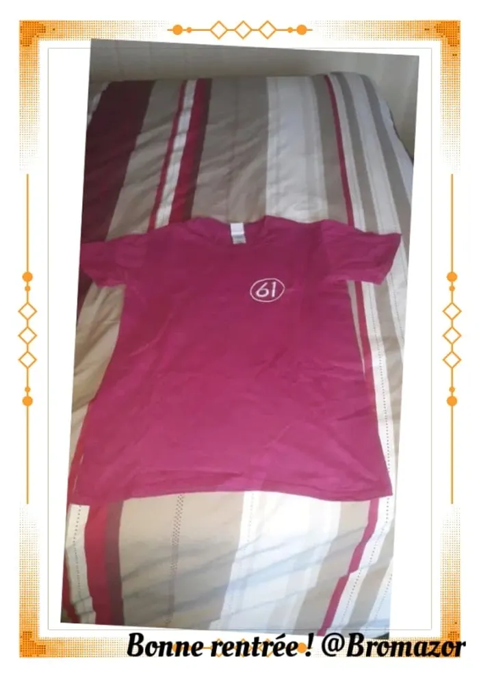 T-shirt "les Elles de l'Orne" fuchsia chiné taille S - photo numéro 2