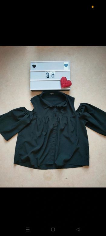 Blouse Croc top noir taille 38 Jennyfer