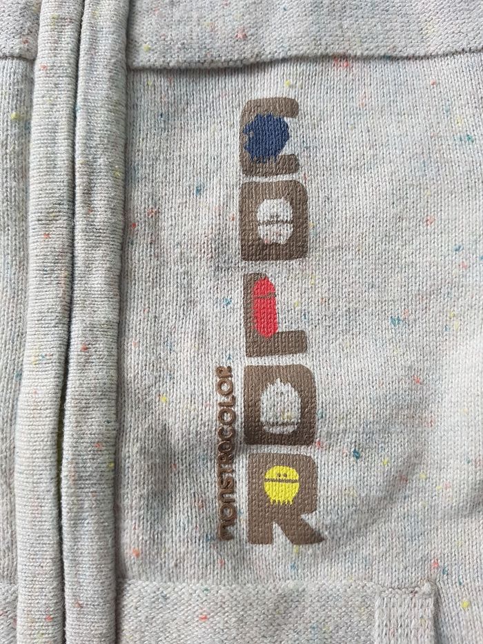 Gilet beige chiné garçon - 3 mois - photo numéro 2