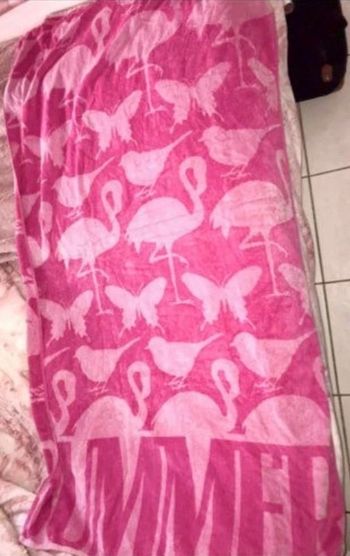 Serviette plage flamant rose