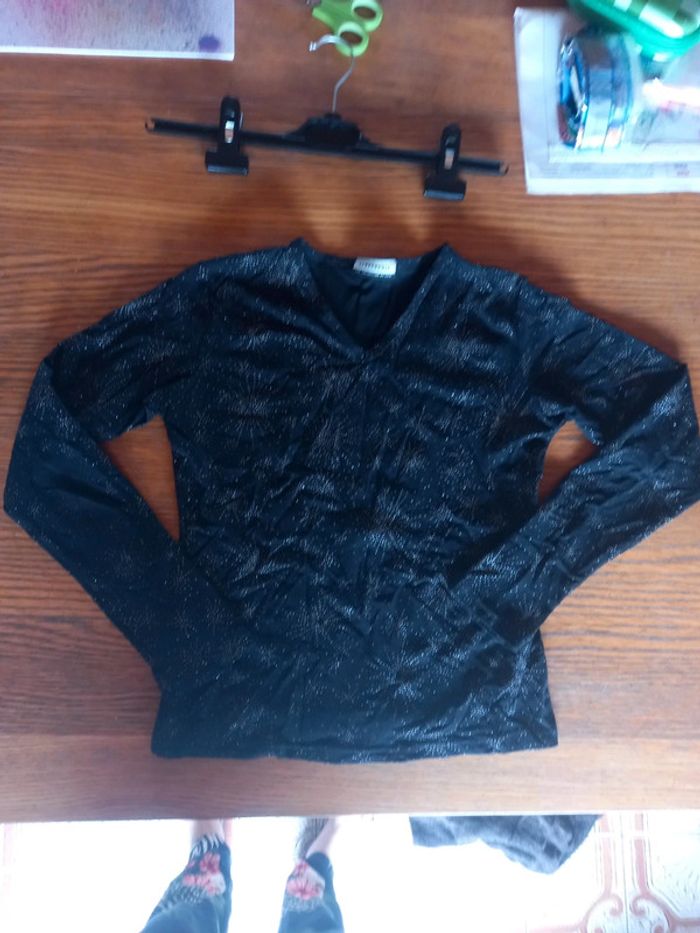 💝 -50% Blouse longues manches paillettée