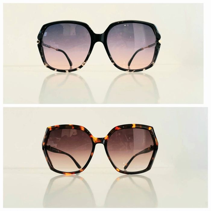 Lot de deux lunettes de soleil femme marron et noir me léopard uvprotection cat 2 et 3 - photo numéro 2