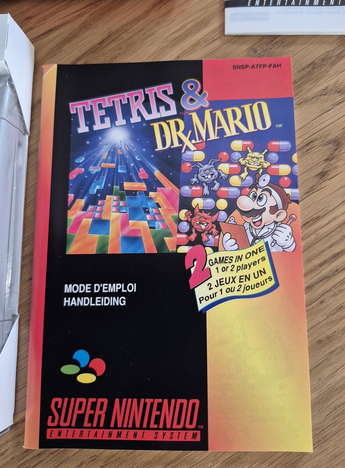 Jeu Tetris & Dr.X Mario Super nintendo Snes Super classic Complet Fah Quasi Neuf - photo numéro 8