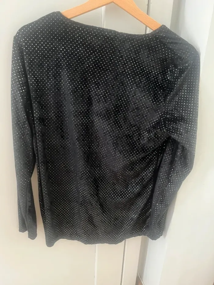 Haut French Coast velours noir à paillettes - photo numéro 3