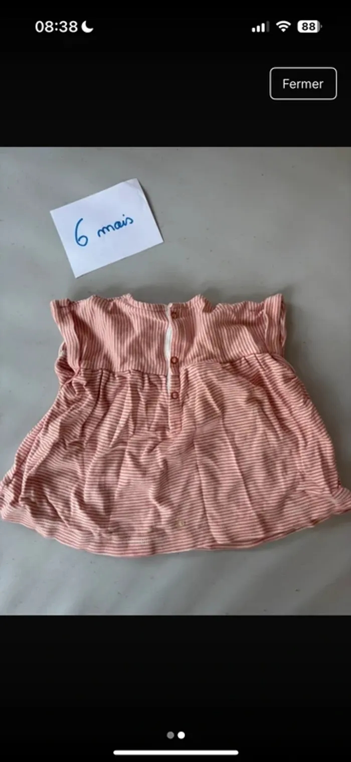 T-shirt Petit bateau rose marinière - photo numéro 2