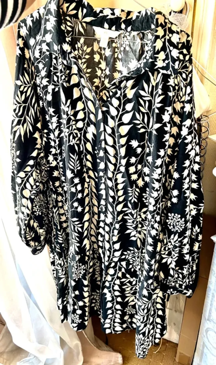 Superbe robe Noire et blanche/creme, taille XL - photo numéro 5